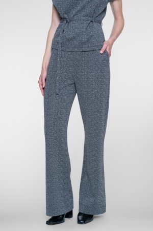 Geisha - Broek op elastische boord met visgraatprint