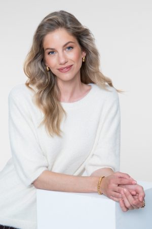 Pluche pull met korte mouwen