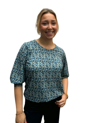Bianca - Julie - T-shirt met print op boordje