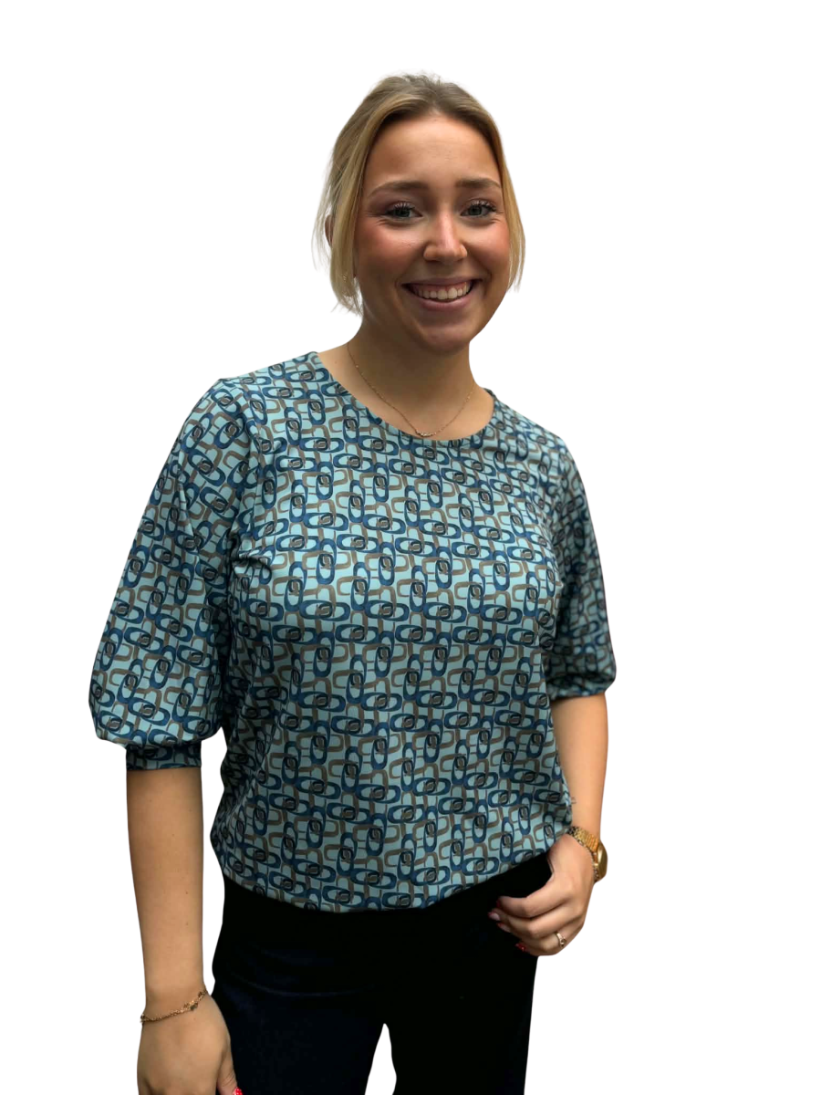 Bianca - Julie - T-shirt met print op boordje