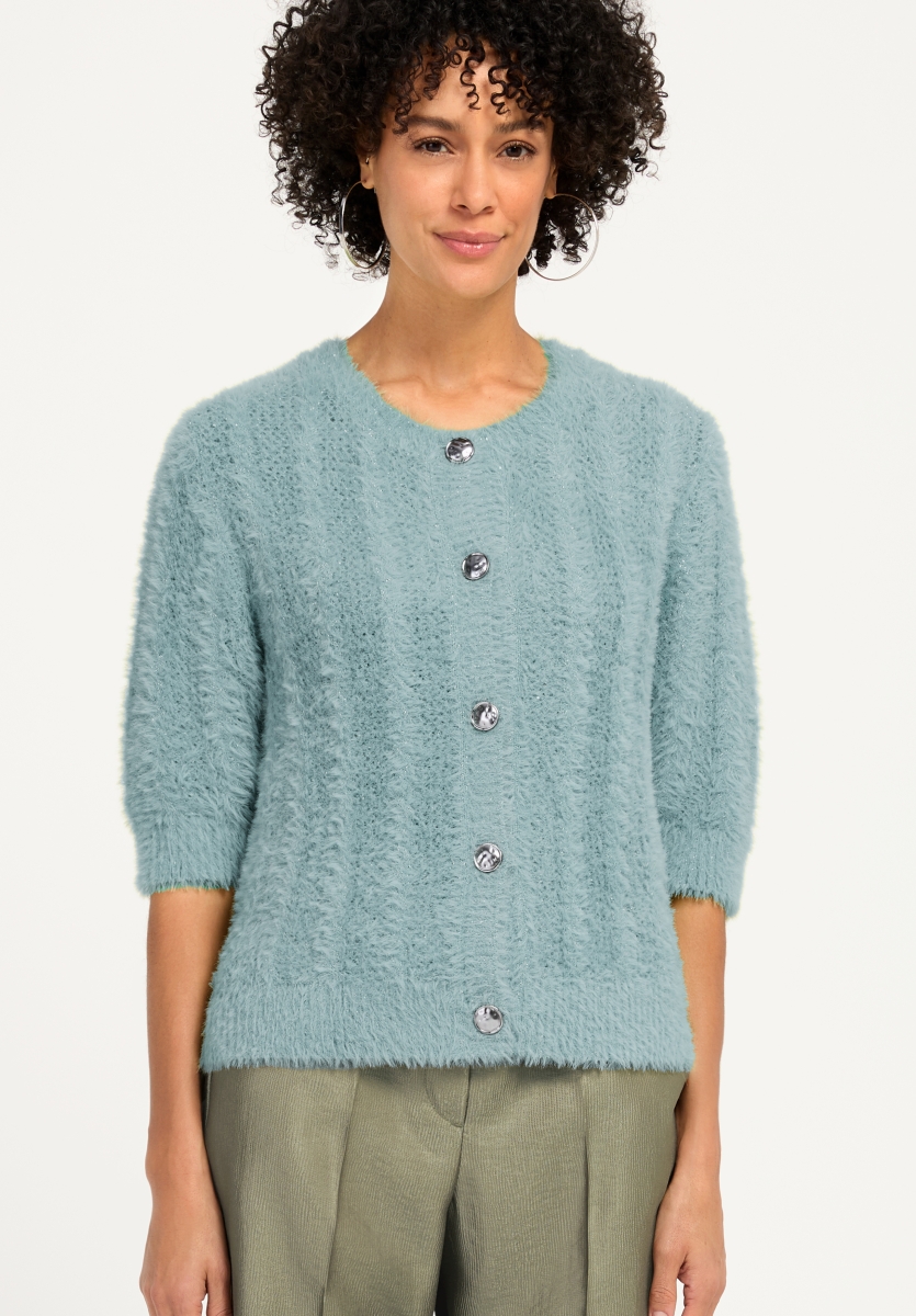 Bianca - Rona - Pluche gilet met 7/8ste mouwen