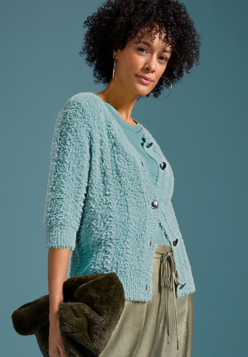 Bianca - Rona - Pluche gilet met 7/8ste mouwen