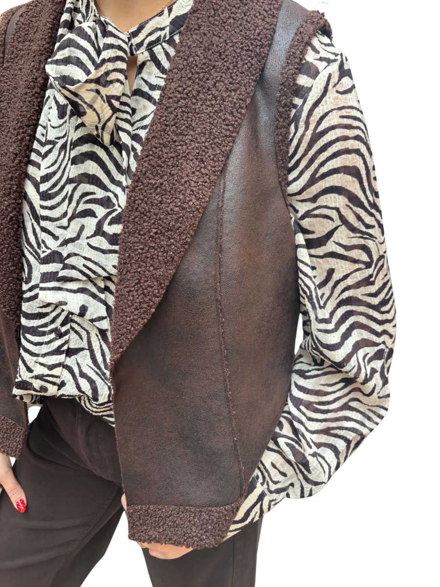 Bianca - Sophie - Omkeerbaar mouwloos vestje met teddy