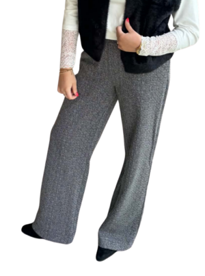 Geisha - Broek op elastische boord met visgraatprint