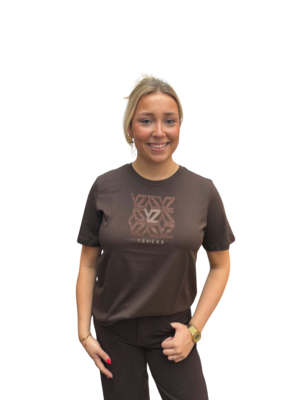 T-shirt met logo in strass